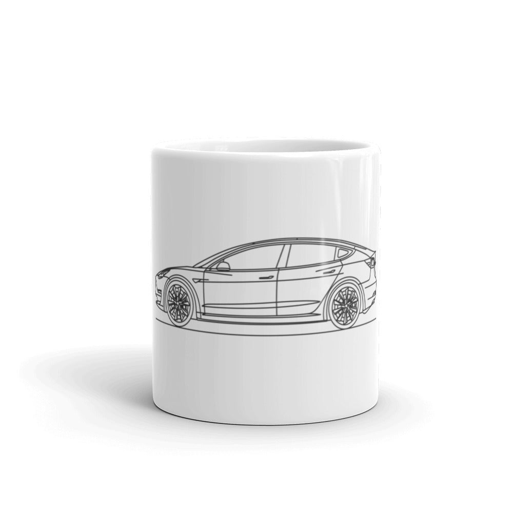 Tesla Model 3 Black Coffee Mug