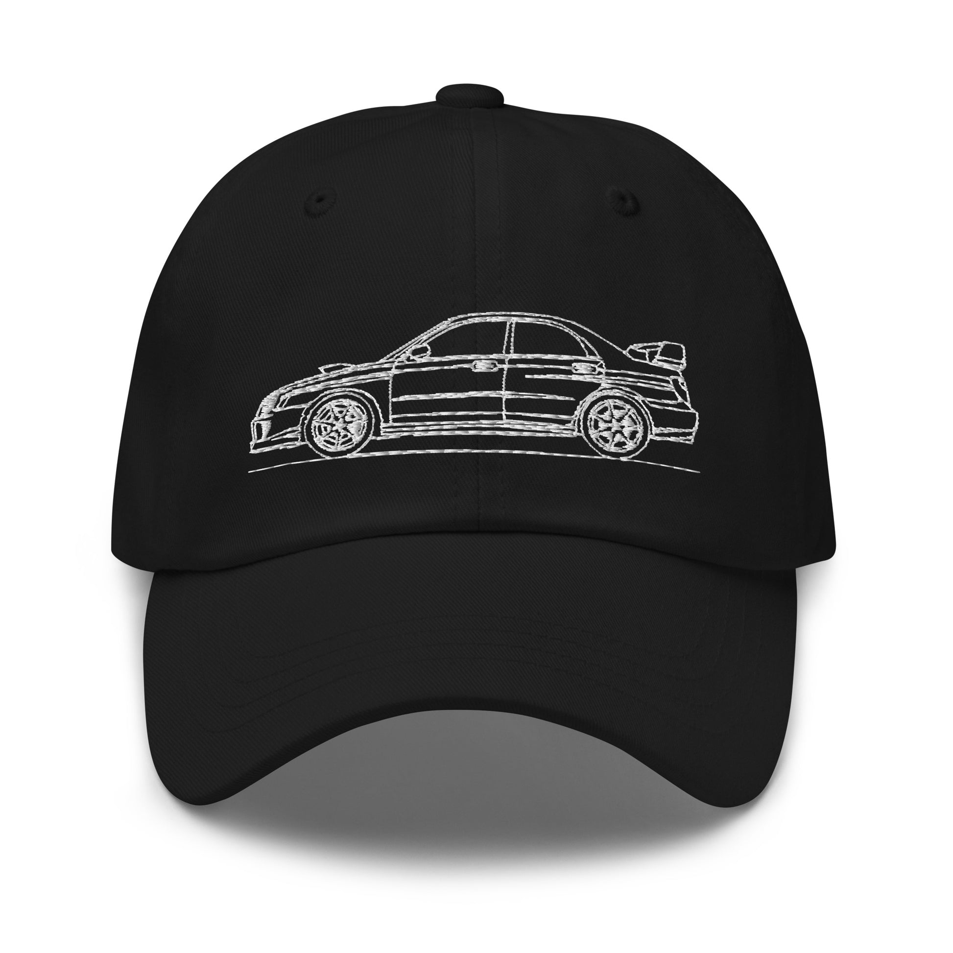 Classic dad hat in black color front view