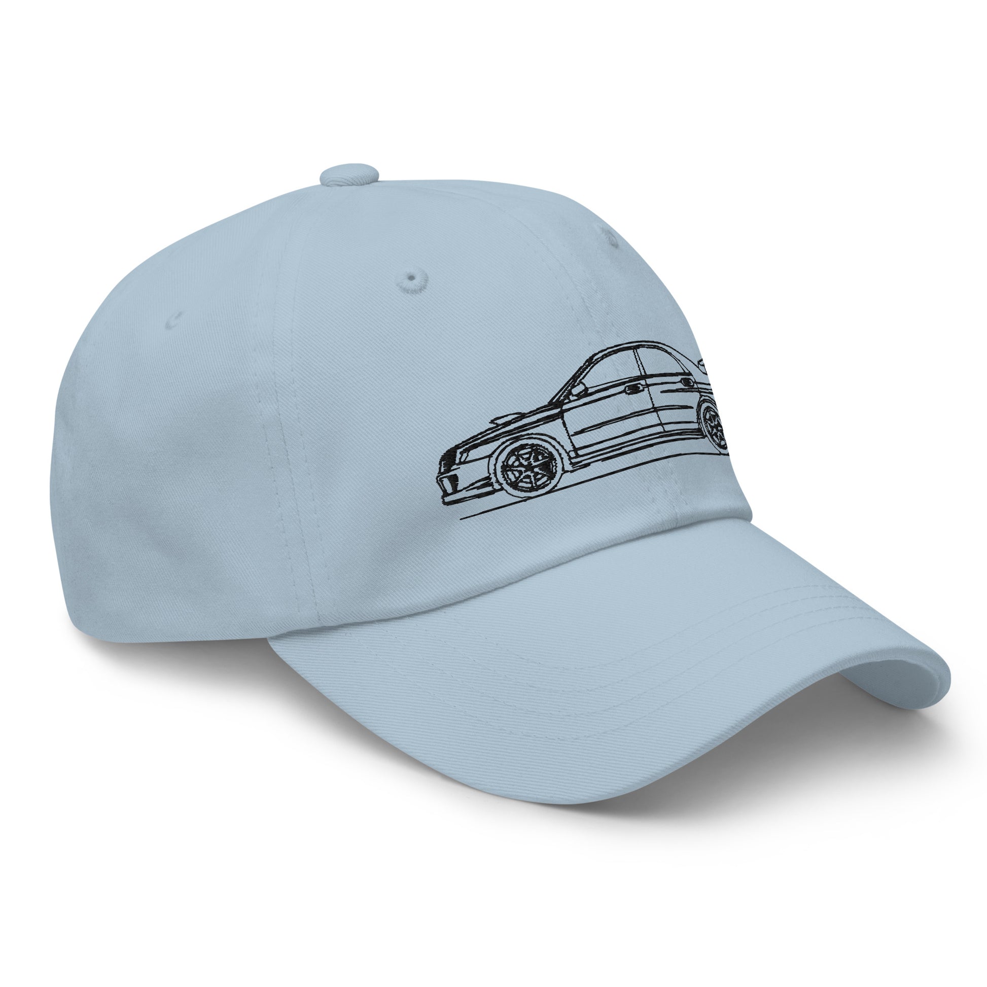 Light blue classic dad hat, front view