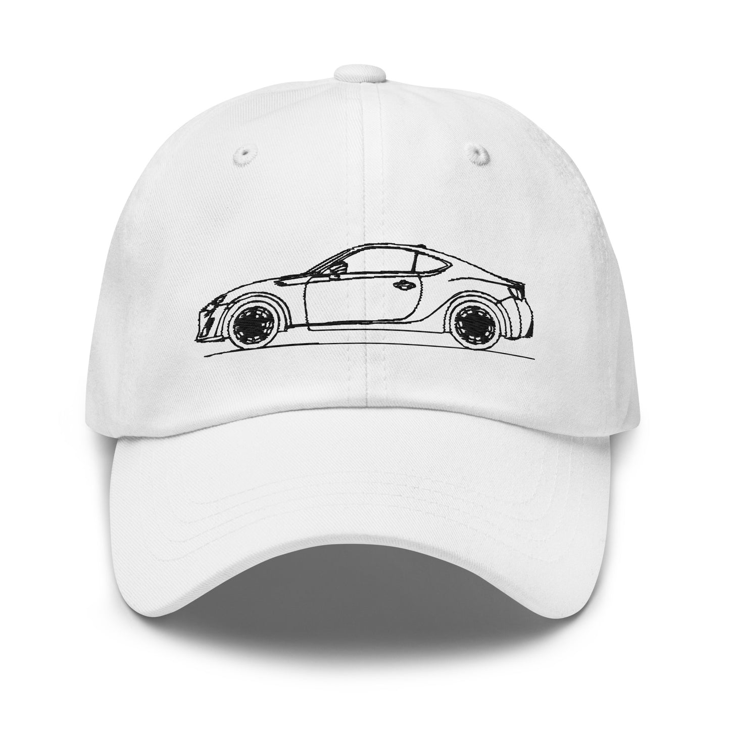 Classic dad hat in white color front view