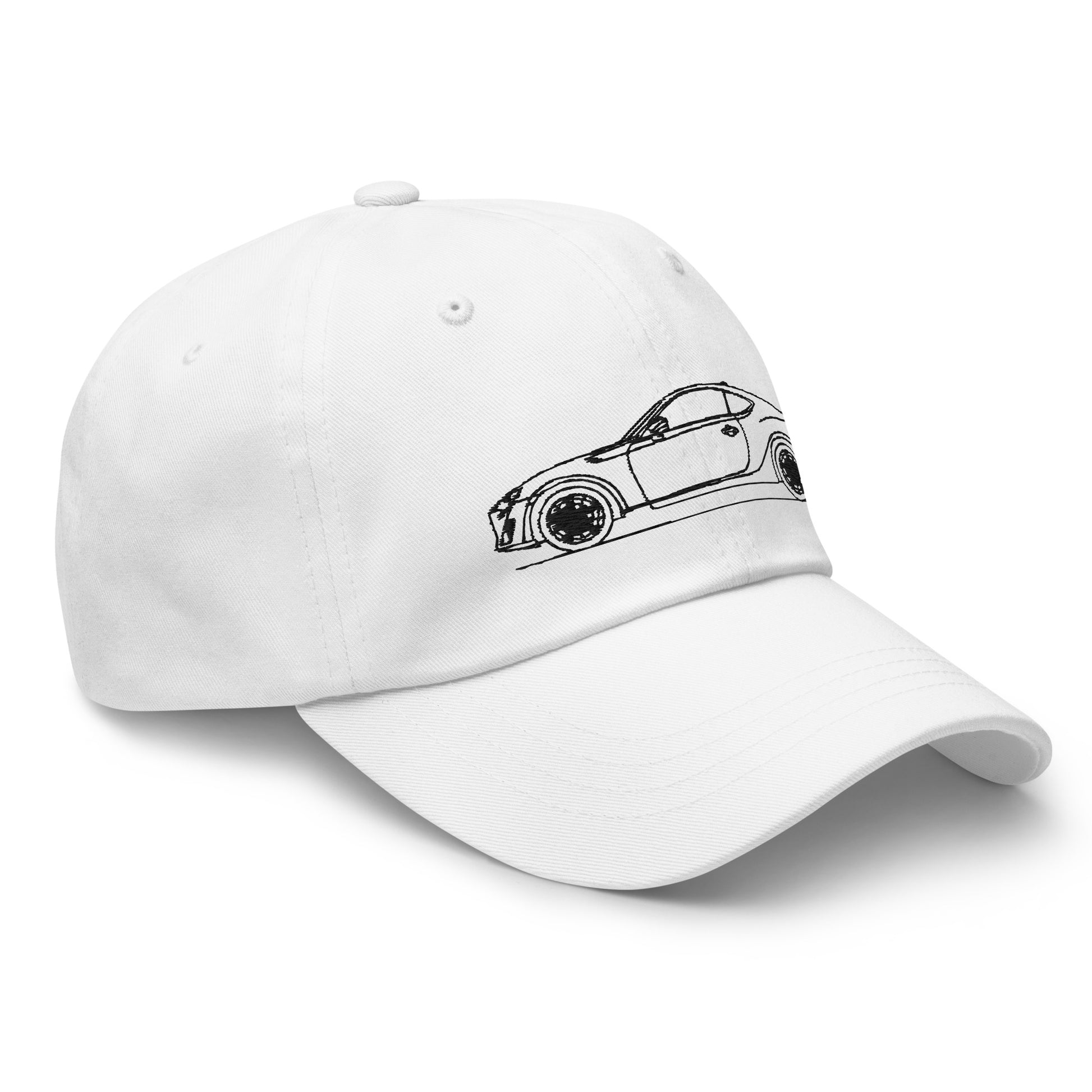 Classic dad hat in white color front view