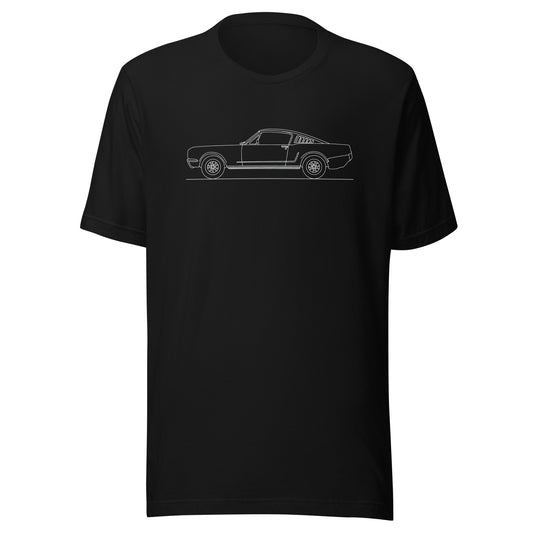 1965 Mustang Fastback silhouette t-shirt design