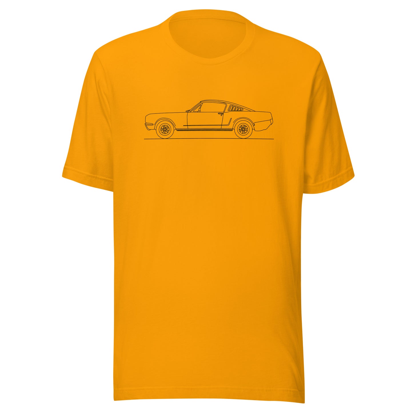 Unisex staple t-shirt featuring 1965 Mustang Fastback