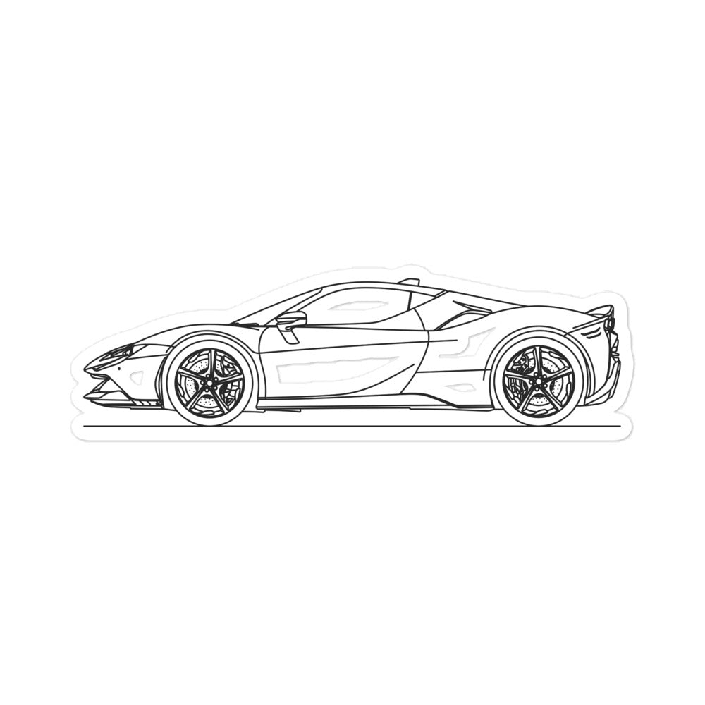 Ferrari SF90 Stradale Outline sticker on surface