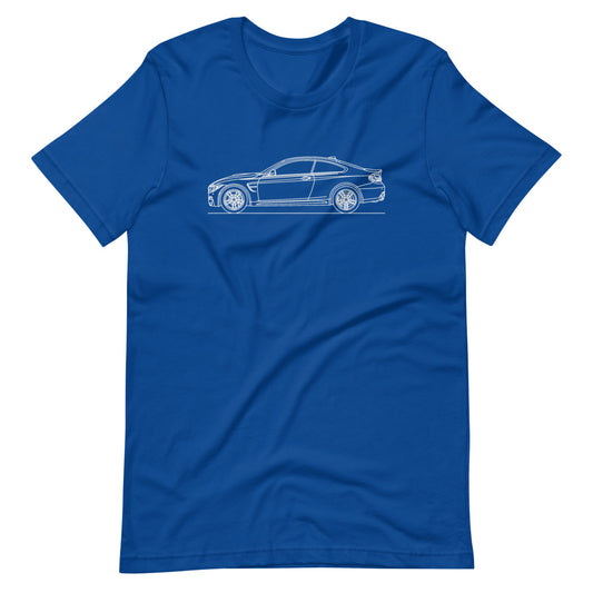 BMW F82 M4 Silhouette t-shirt on display