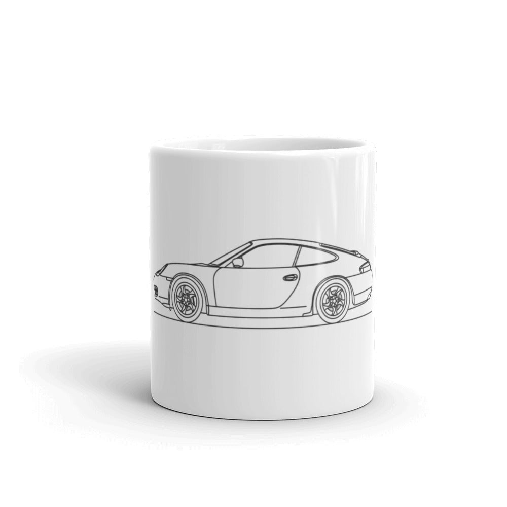 Porsche 911 996 Outline Mug with car silhouette