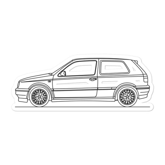 Volkswagen Golf GTI MK3 Outline sticker design