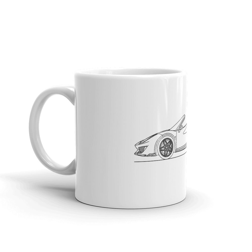 Ferrari 488 Pista Spider mug in image.