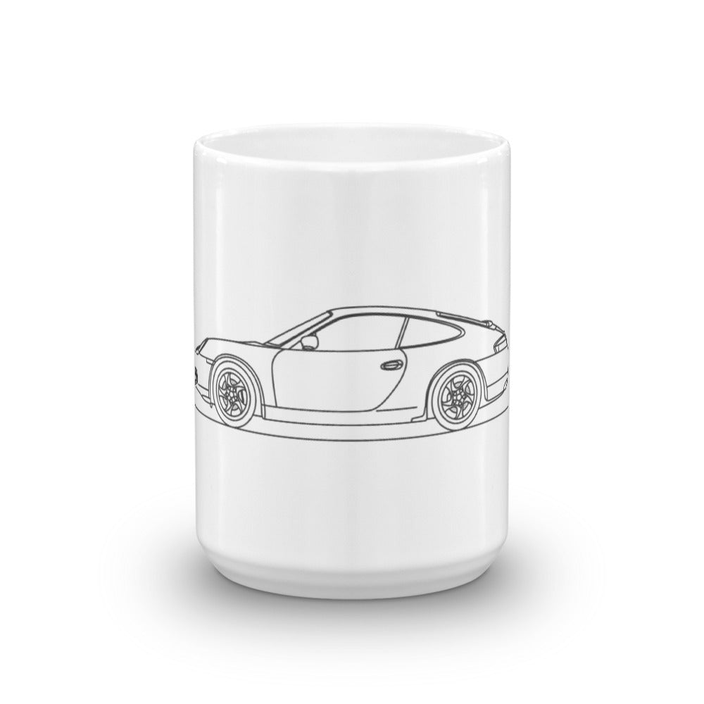 Porsche 911 996 Carrera mug design displayed