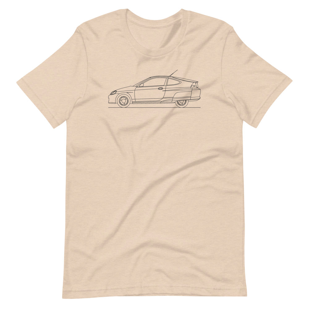 Honda Insight ZE1 Outline t-shirt design displayed