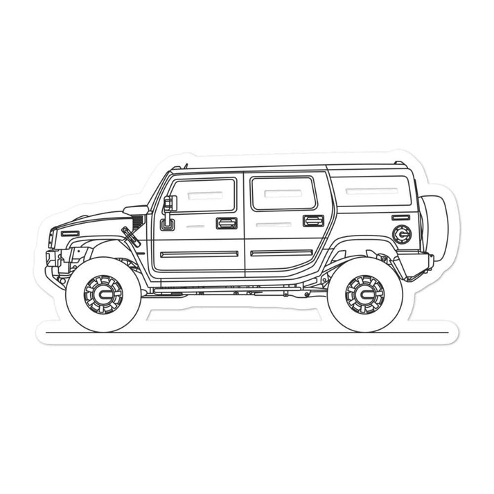 Hummer H2 Silhouette Sticker for Car Enthusiasts – Artlines Design