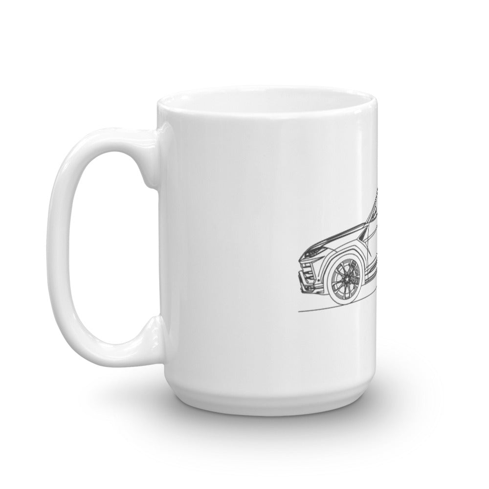 Minimal line art mug displayed on a table