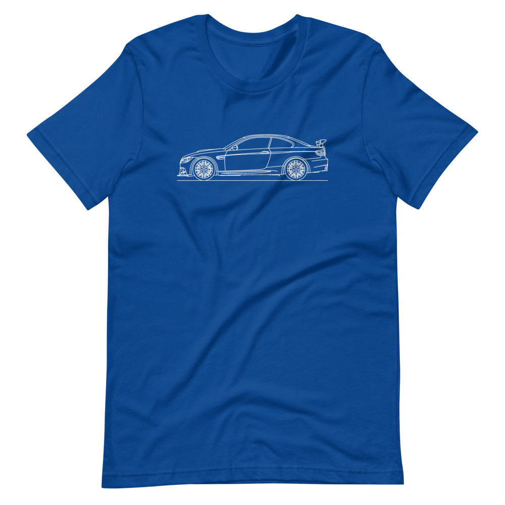 BMW E92 M3 GTS t-shirt design displayed.