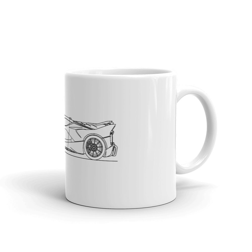 Ferrari FXX-K Evo silhouette on a ceramic mug