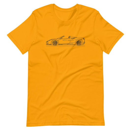 Ferrari F8 Tributo Spider silhouette T-shirt design