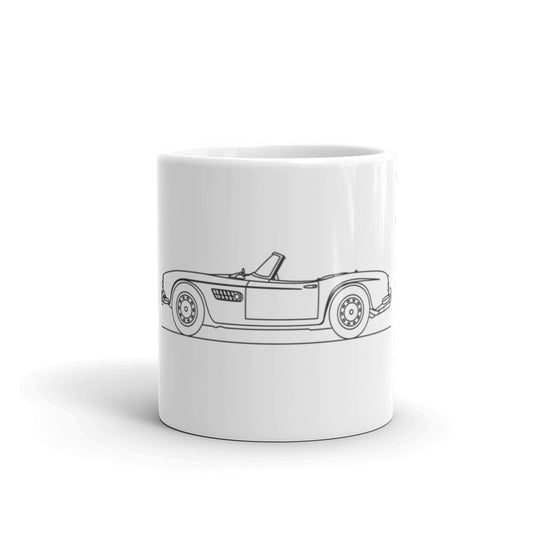 BMW 507 silhouette on a stylish ceramic mug