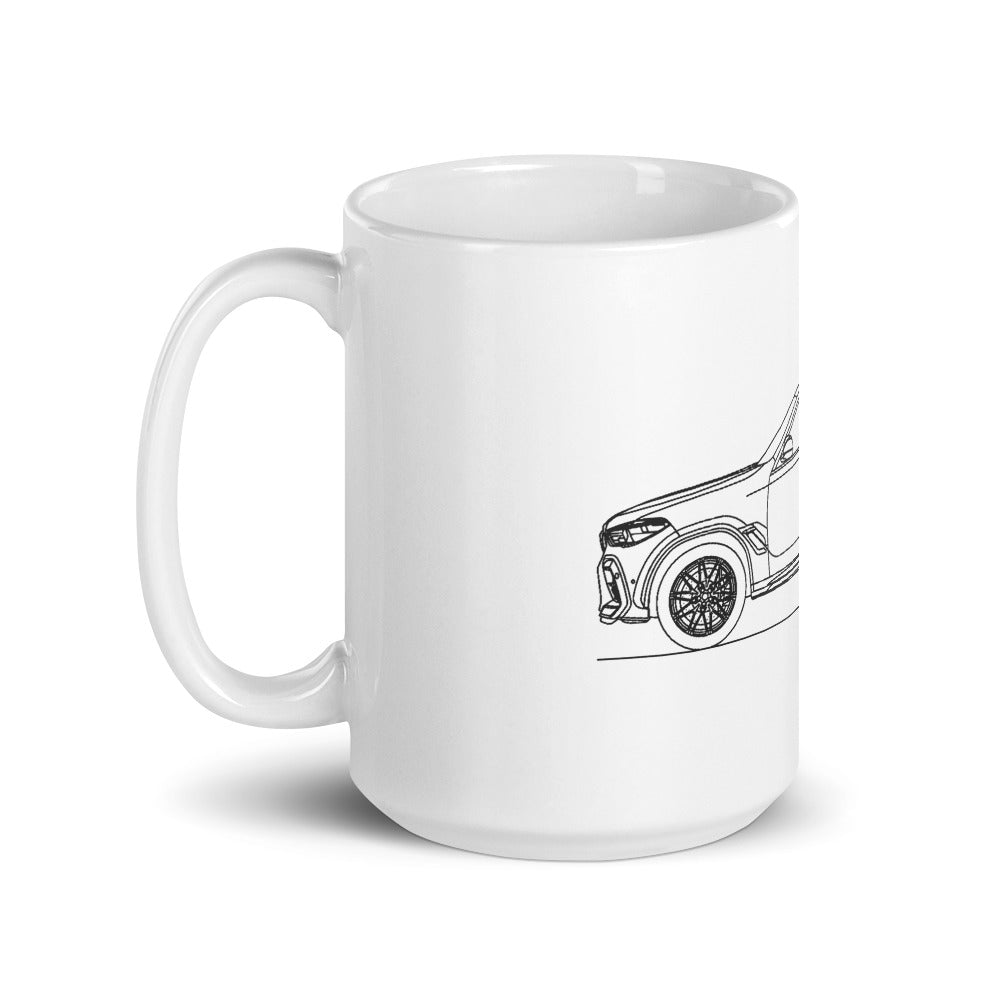 BMW G06 X6 M Competition mug on display