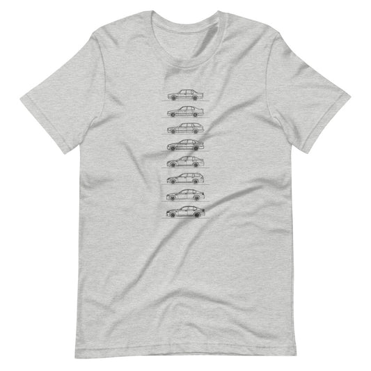 BMW M5 Silhouette Drawing on stylish t-shirt