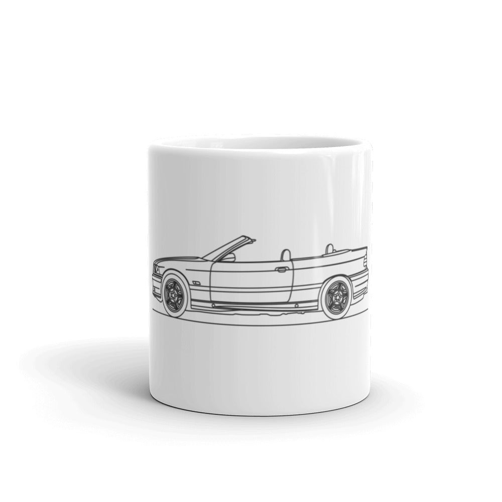 BMW E36 M3 Cabriolet Silhouette mug design