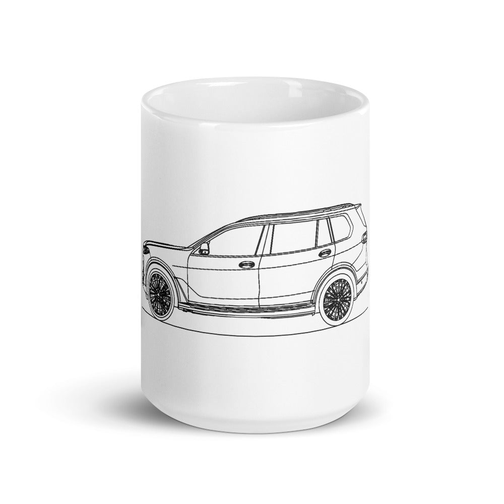 BMW G07 X7 mug on a stylish background