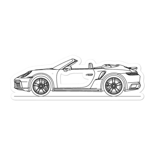 Porsche 911 992 Turbo S Cabriolet Outline sticker design