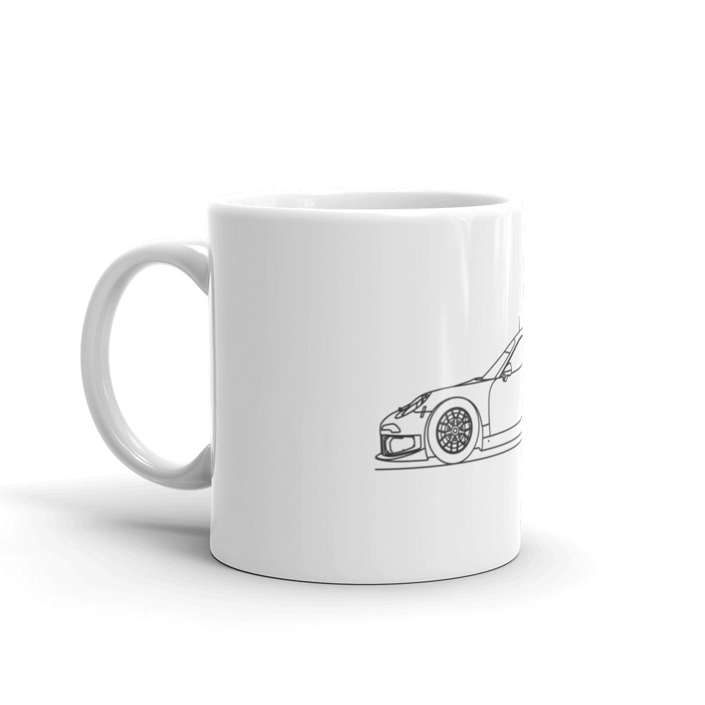 Porsche 911 991 RSR mug on display