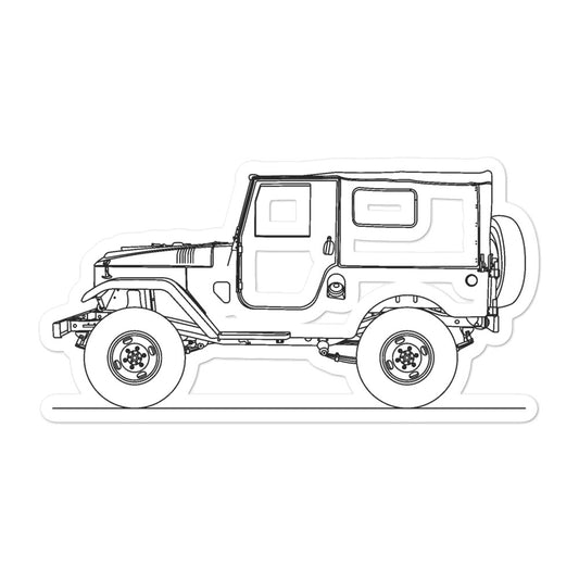 Toyota Land Cruiser J20 Outline sticker design отображение