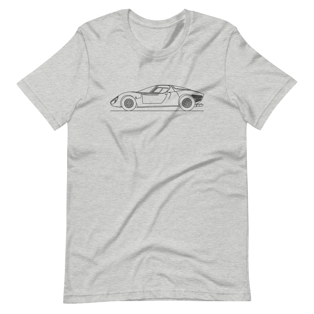 Alfa Romeo 33 Stradale t-shirt displayed flat