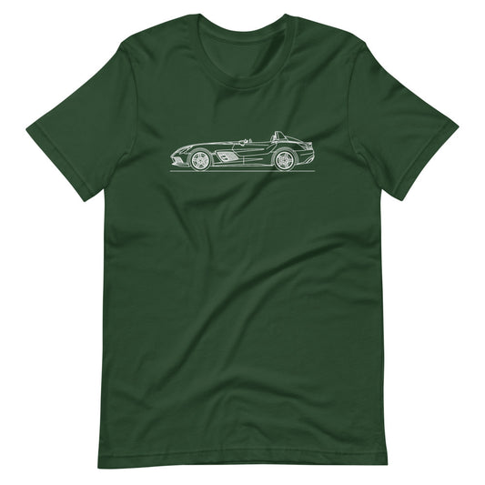 Mercedes-Benz SLR Stirling Moss silhouette T-shirt design