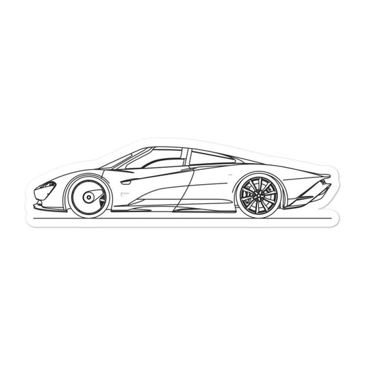 McLaren Speedtail Silhouette sticker on white background