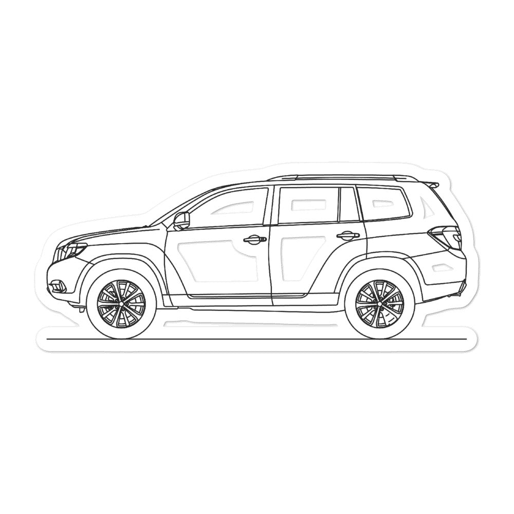 Toyota Highlander XU40 Outline sticker design showcased