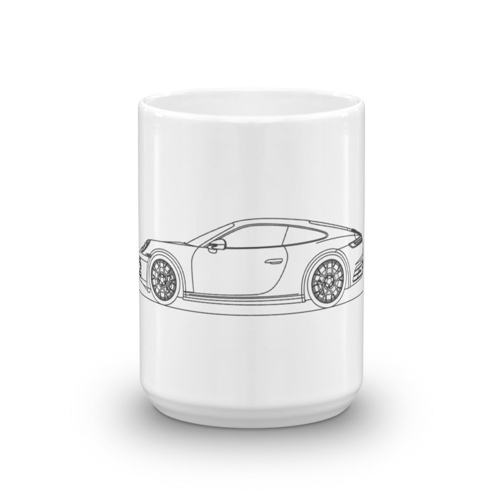 Porsche 911 Carrera 4S mug displayed on a table