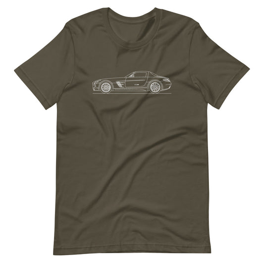 Mercedes-Benz SLS AMG R197 silhouette graphic t-shirt