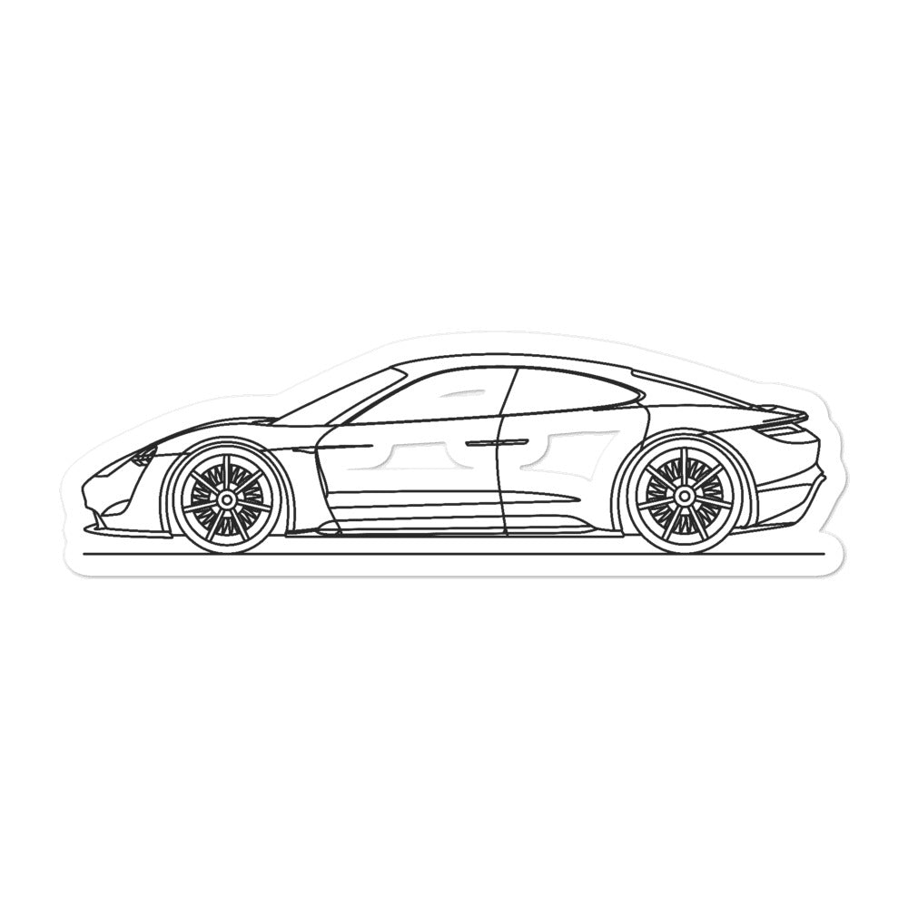 Porsche Mission E Silhouette sticker on surface