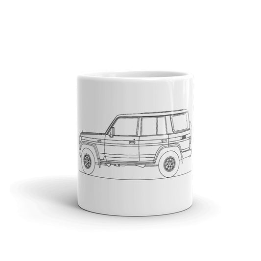 Ceramic mug featuring Toyota Land Cruiser J70 silhouette