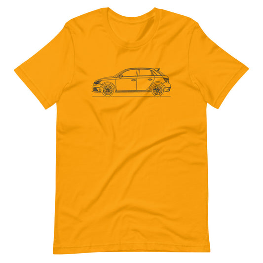 Audi 8X S1 silhouette t-shirt design displayed