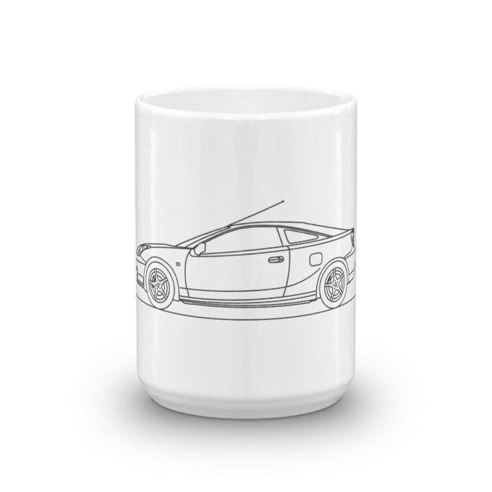 Toyota Celica T230 mug on a colorful background