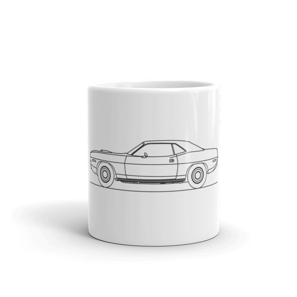 Plymouth Hemi Cuda Silhouette on a mug