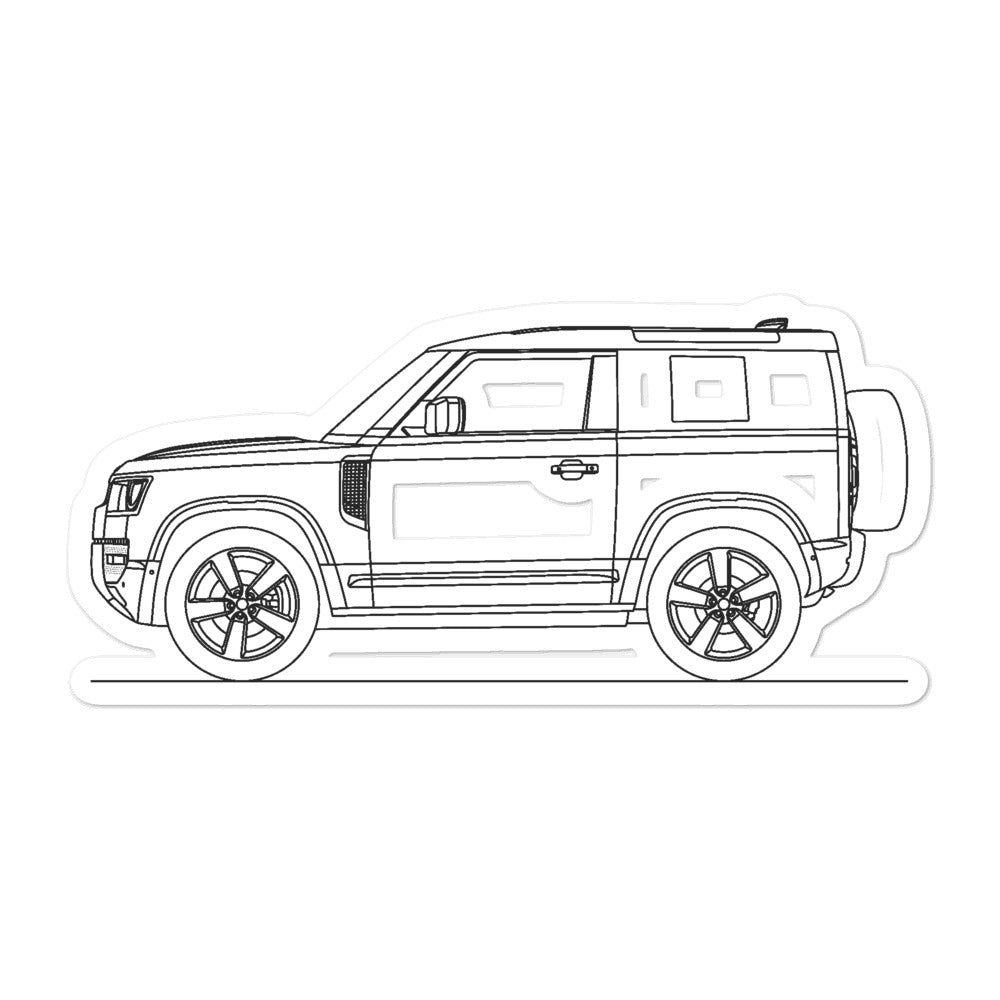 Land Rover Defender 90 L663 Outline sticker design