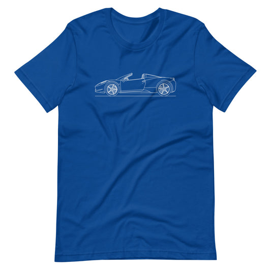 Ferrari 458 Spider silhouette stylish t-shirt design