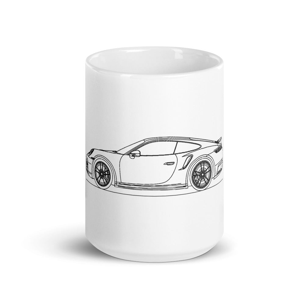 Porsche 911 Turbo S mug on display