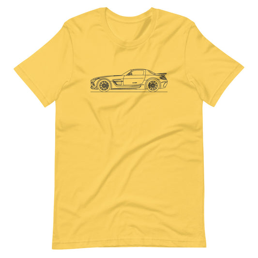 Mercedes-Benz SLS AMG Black Series R197 silhouette T-shirt design