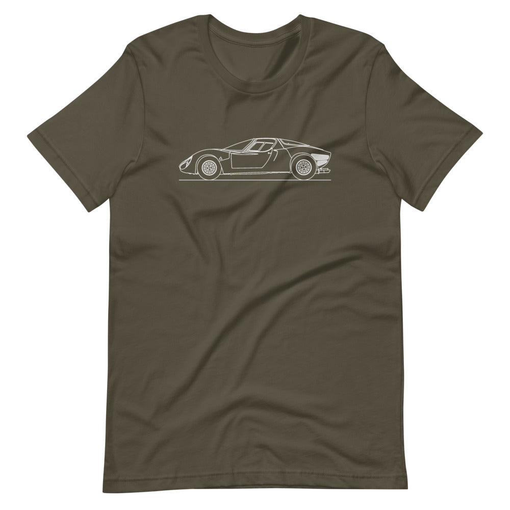 Alfa Romeo 33 Stradale t-shirt design displayed