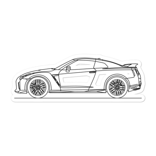 Nissan R35 GT-R Outline sticker on smooth surface