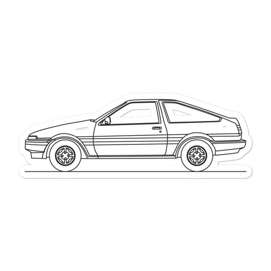 Toyota AE86 Silhouette Sticker on a surface