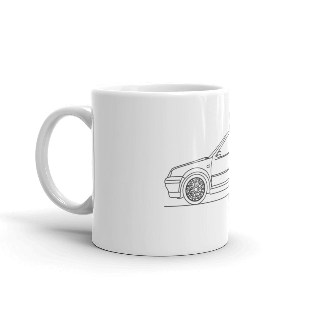 Volkswagen Golf IV GTI mug on display