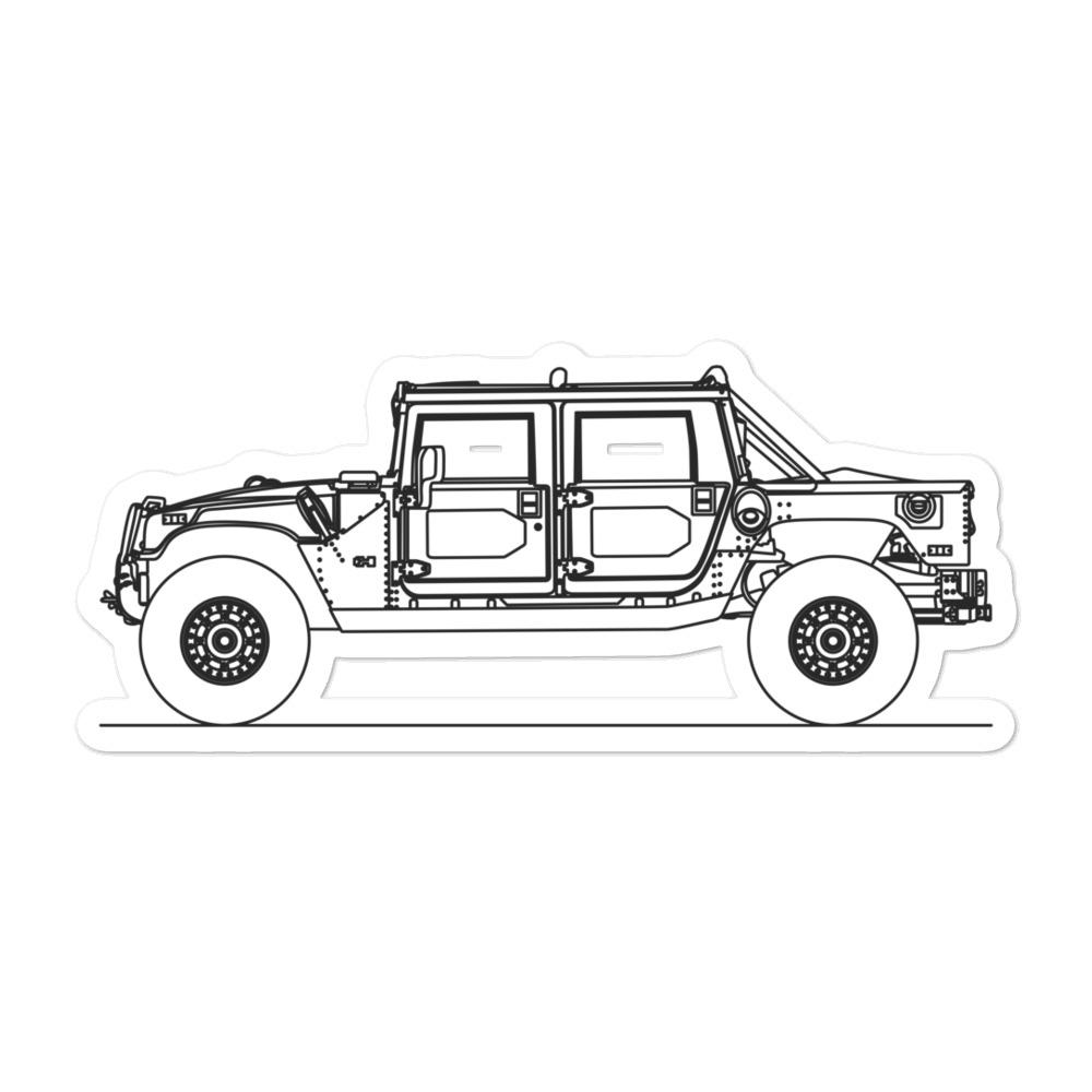 Hummer H1 Silhouette Sticker for Auto Enthusiasts – Artlines Design