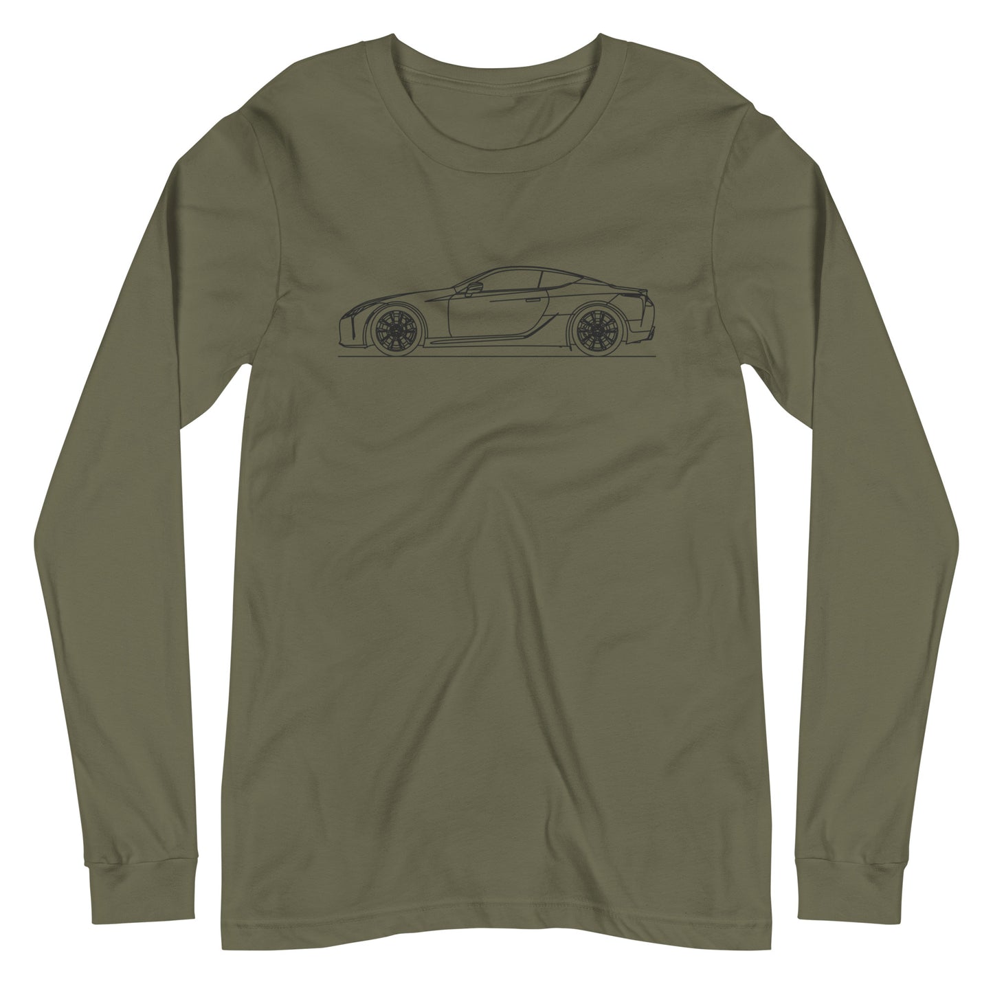 Unisex long sleeve shirt in military green