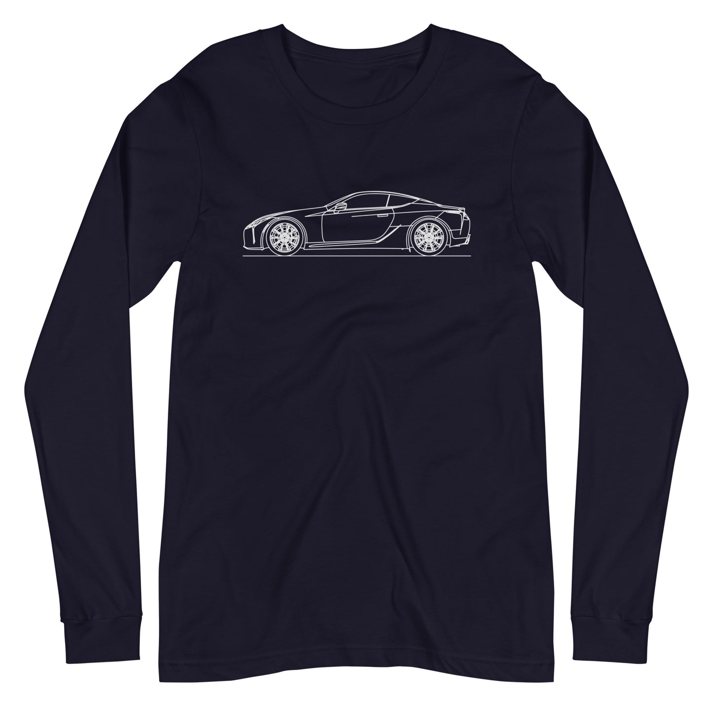 Navy Lexus LC500 long sleeve shirt displayed