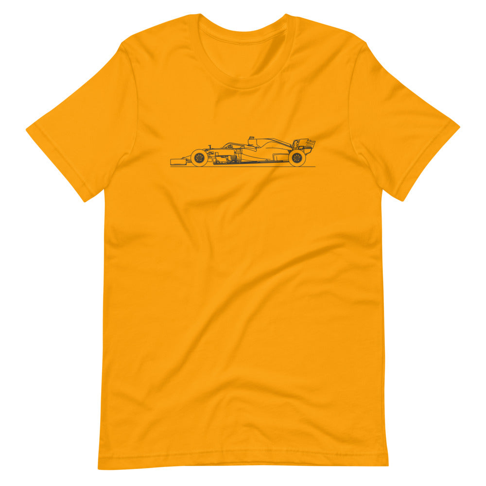 Red Bull RB16B t-shirt featuring a gold design